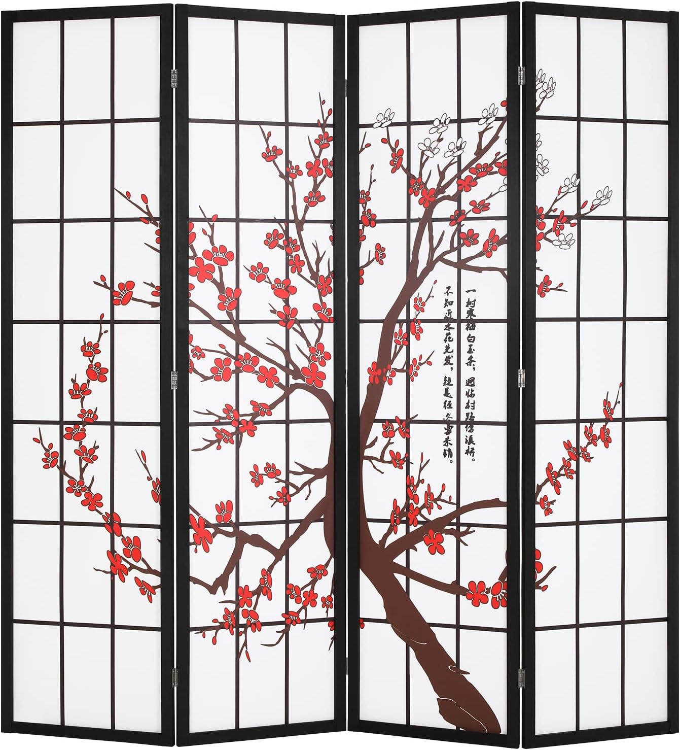 Shoji Screen Divider - 4 Panel Shoji Room Divider 6Ft