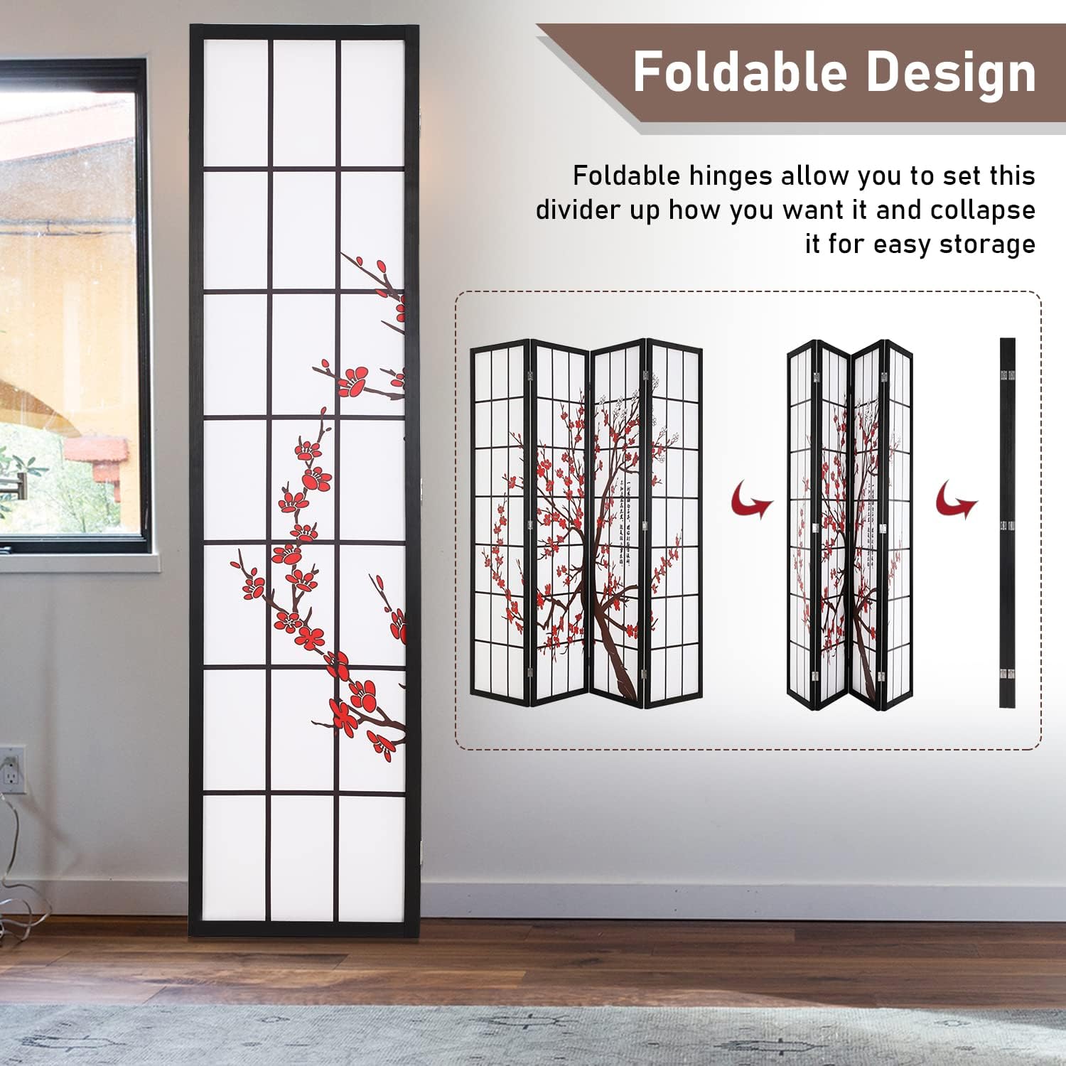 4 Panel Shoji Room Divider 6Ft - Shoji Screen Divider avis et prix