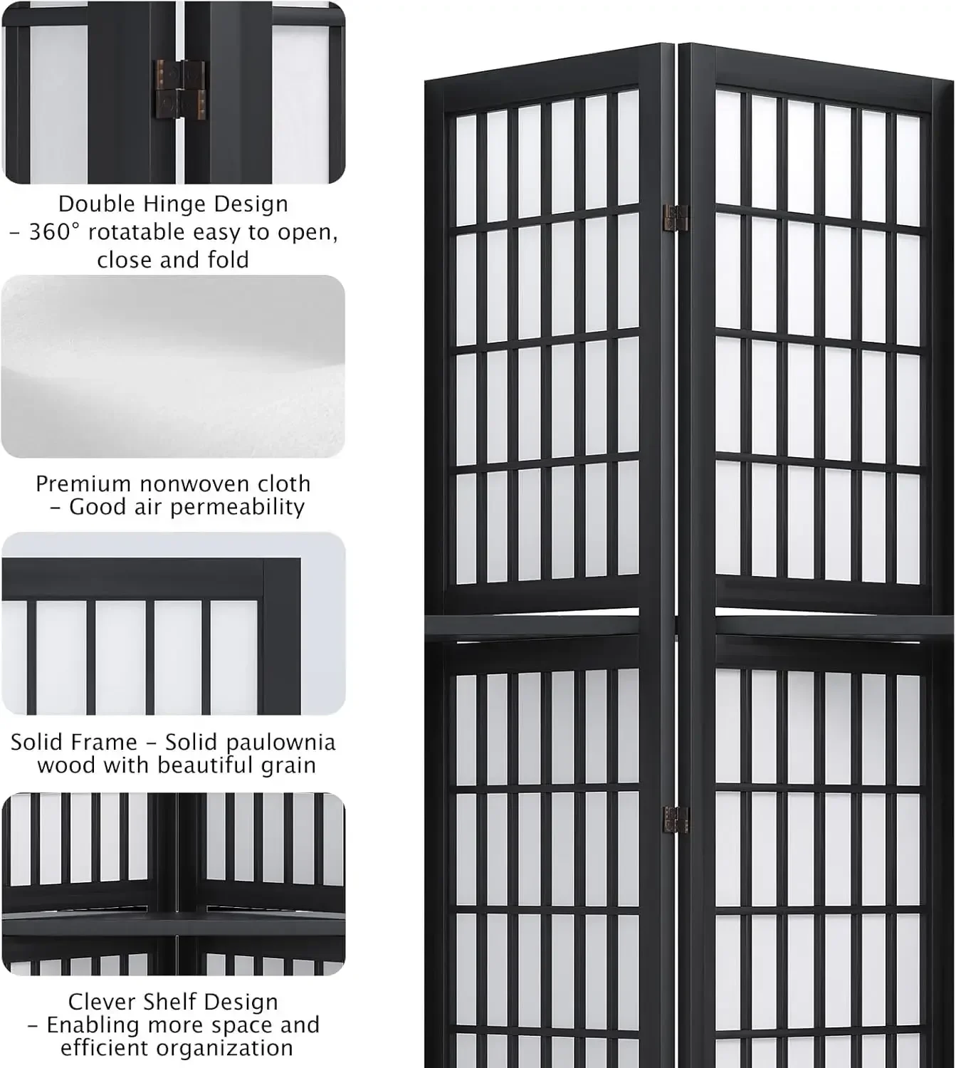 6 Panel 5.6ft Folding Portable - Shoji Screen Divider avis et prix