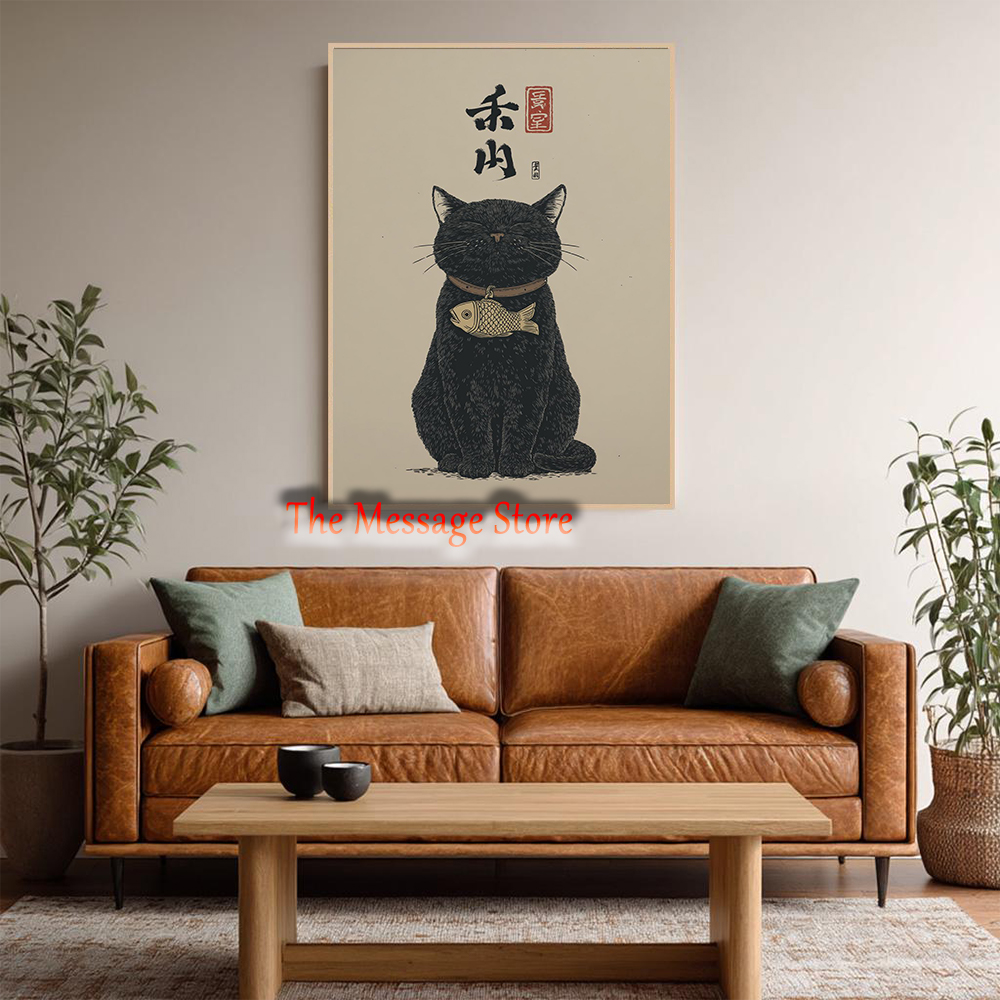 Black Lucky Cat Ukiyo-e Japane - Lifestyle Of Japanese avis et prix