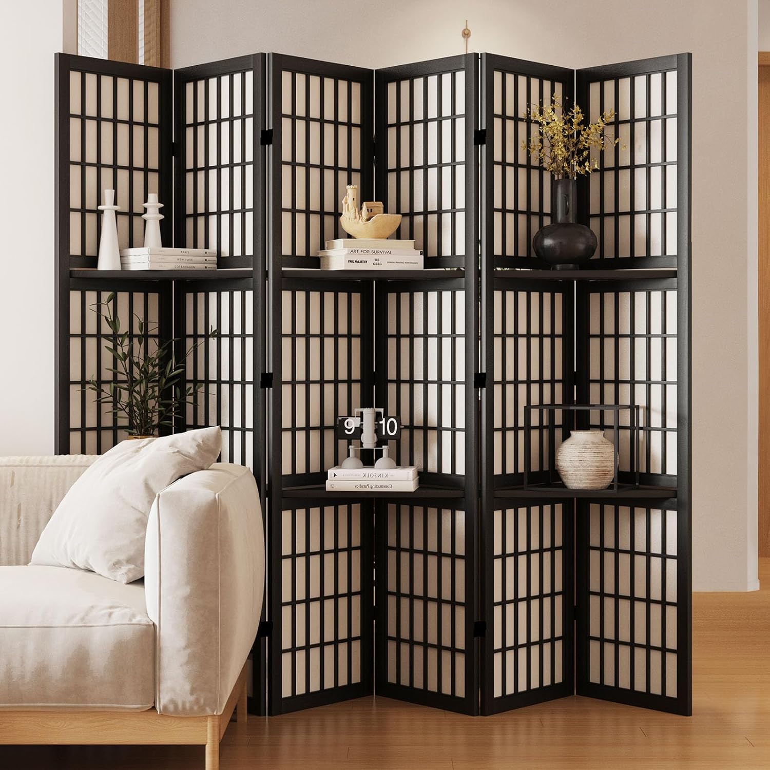 Room Divider with Shelves, 66. - Shoji Screen Divider avis et prix