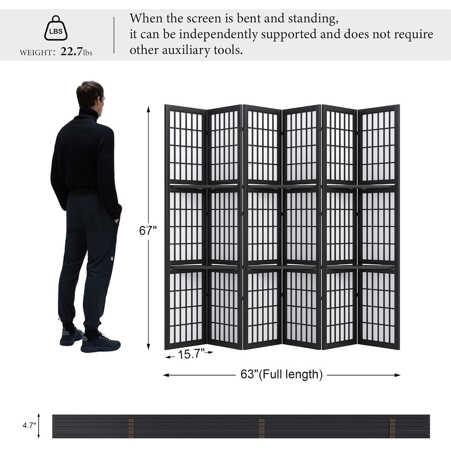 Room Divider with Shelves, 66. - Shoji Screen Divider avis et prix