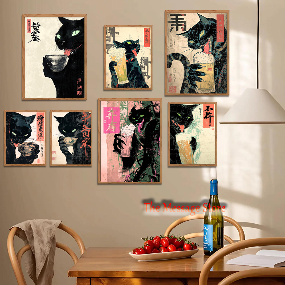 Japanese Quirky Cat Drinking A - Lifestyle Of Japanese avis et prix