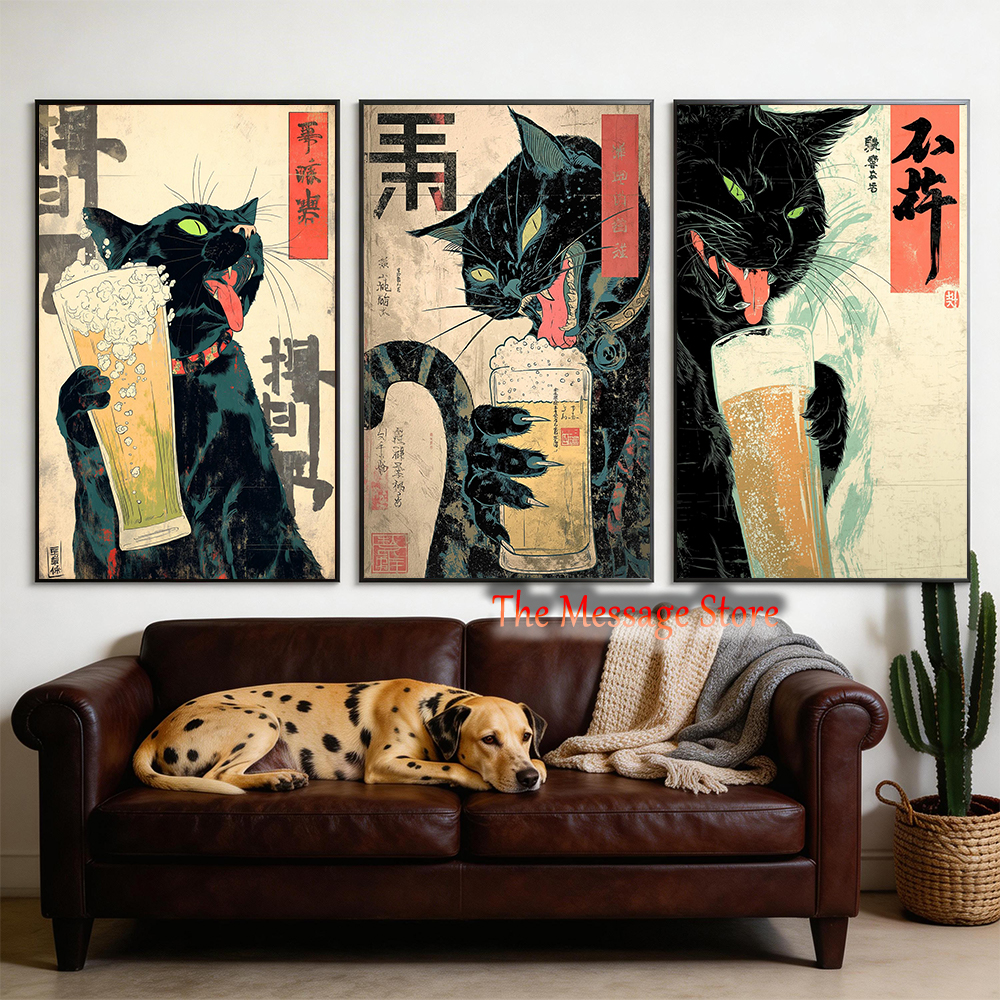 Japanese Quirky Cat Drinking A - Lifestyle Of Japanese avis et prix