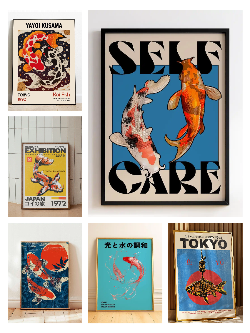 Japanese Red Koi Fish Canvas P - Lifestyle Of Japanese avis et prix