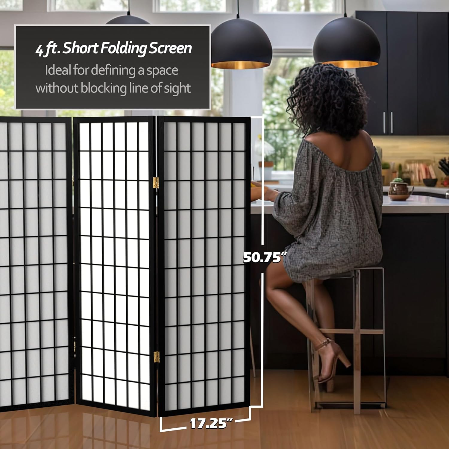 3-Panel Black Shoji Screen Roo - Shoji Screen Divider avis et prix
