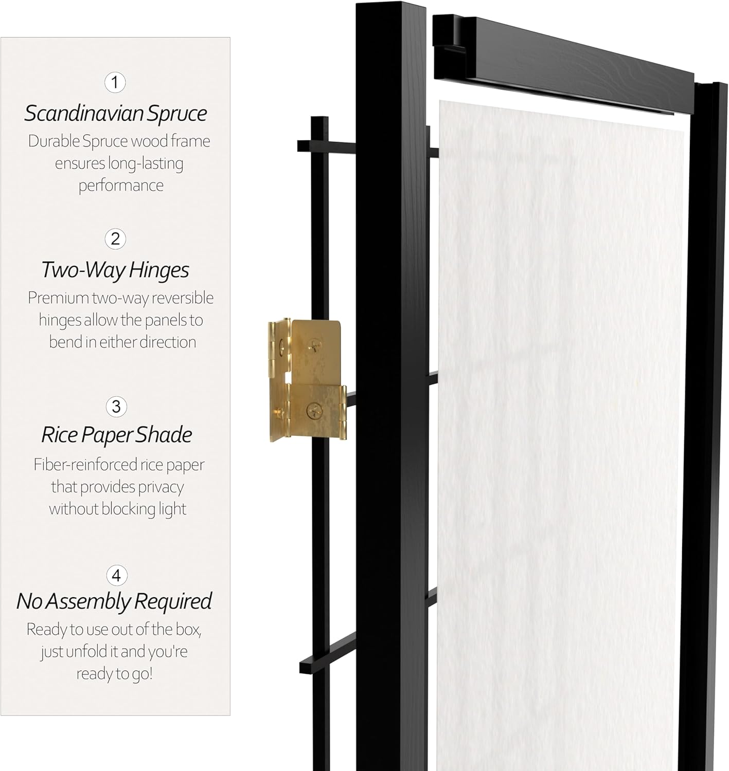 3-Panel Black Shoji Screen Roo - Shoji Screen Divider avis et prix