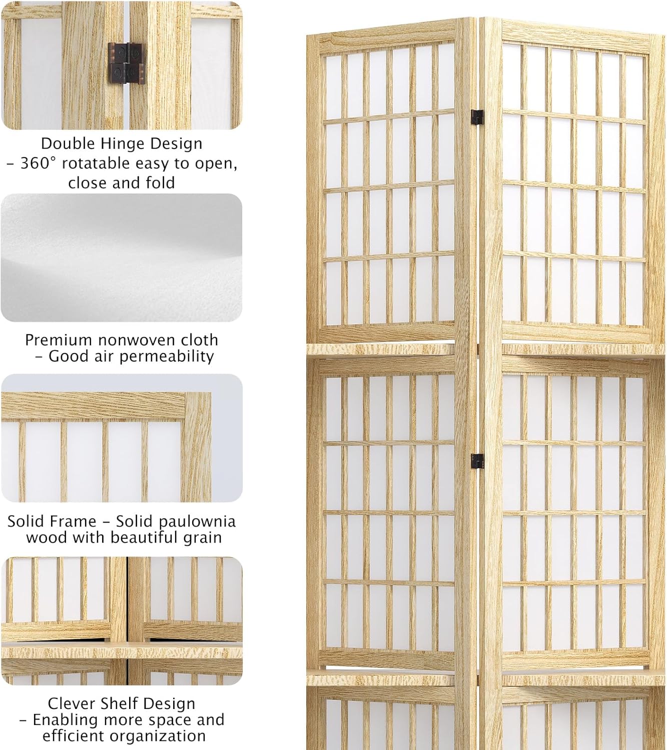 5.6FT Room Divider and Folding - Shoji Screen Divider avis et prix