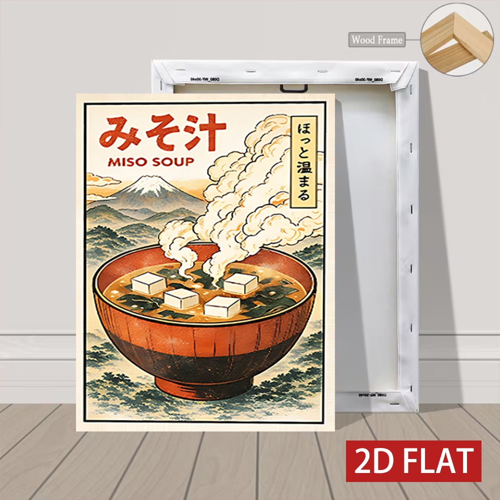 3 Counts Wooden Framed Canvas  - Japanese Lifestyle And Food avis et prix