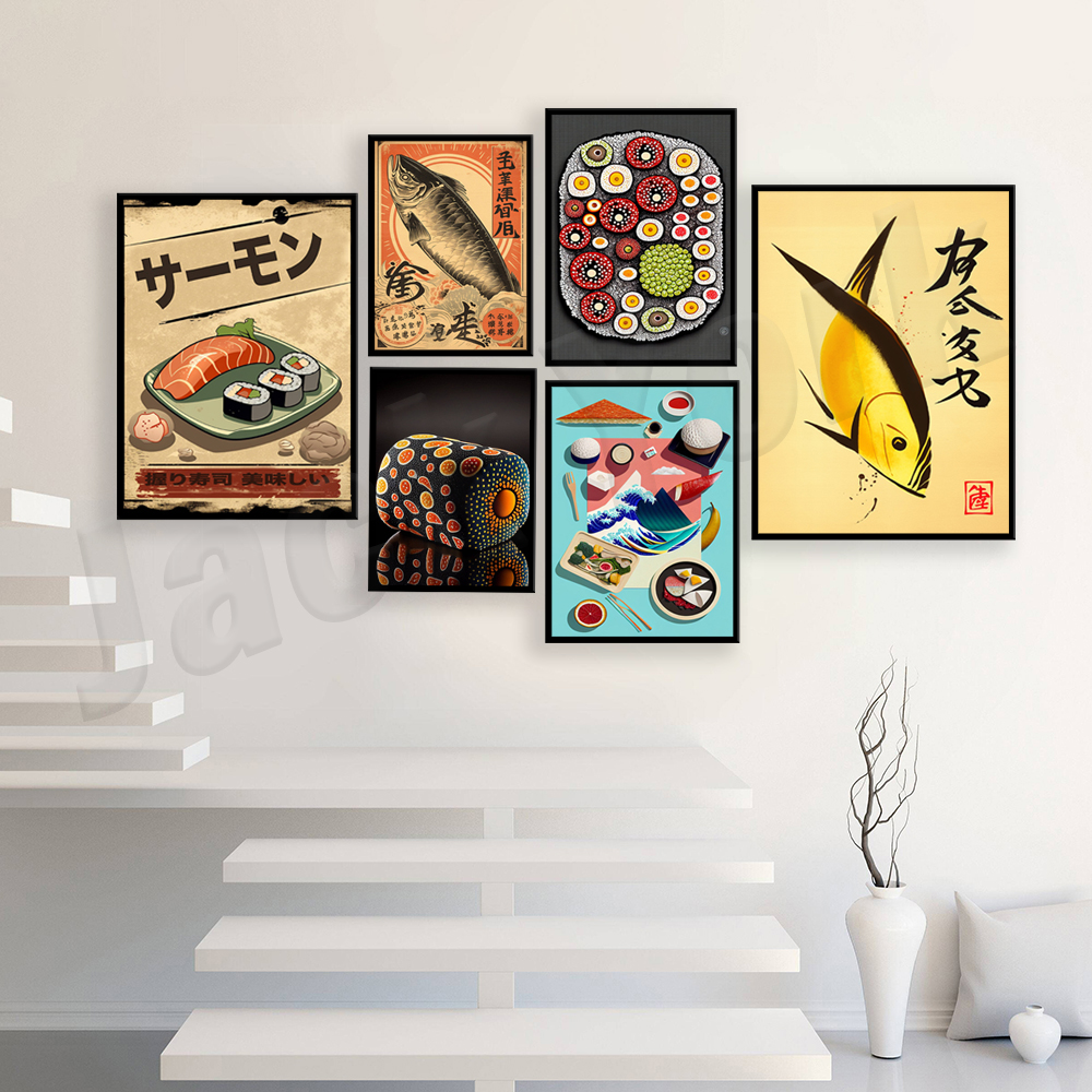 Vintage style Japanese sushi p - Japanese Lifestyle And Food avis et prix