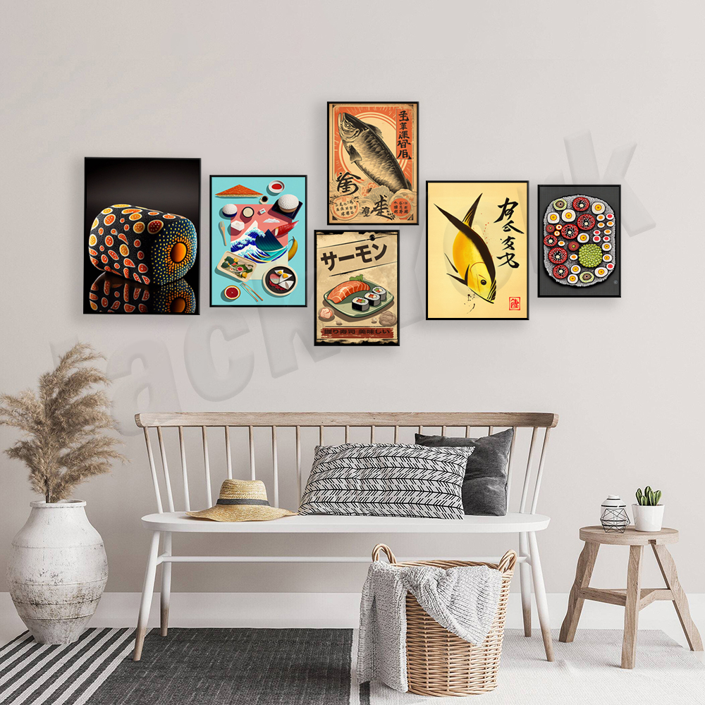 Vintage style Japanese sushi p - Japanese Lifestyle And Food avis et prix
