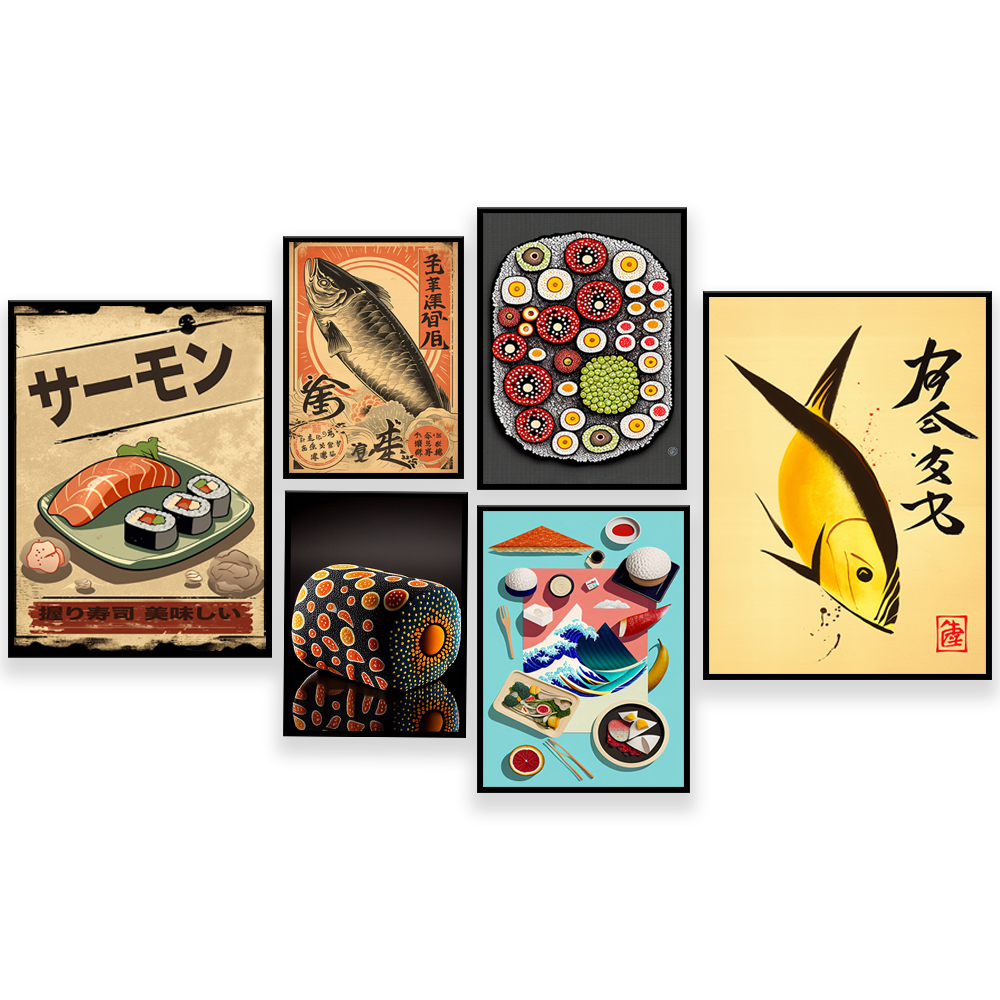 Vintage style Japanese sushi p - Japanese Lifestyle And Food avis et prix