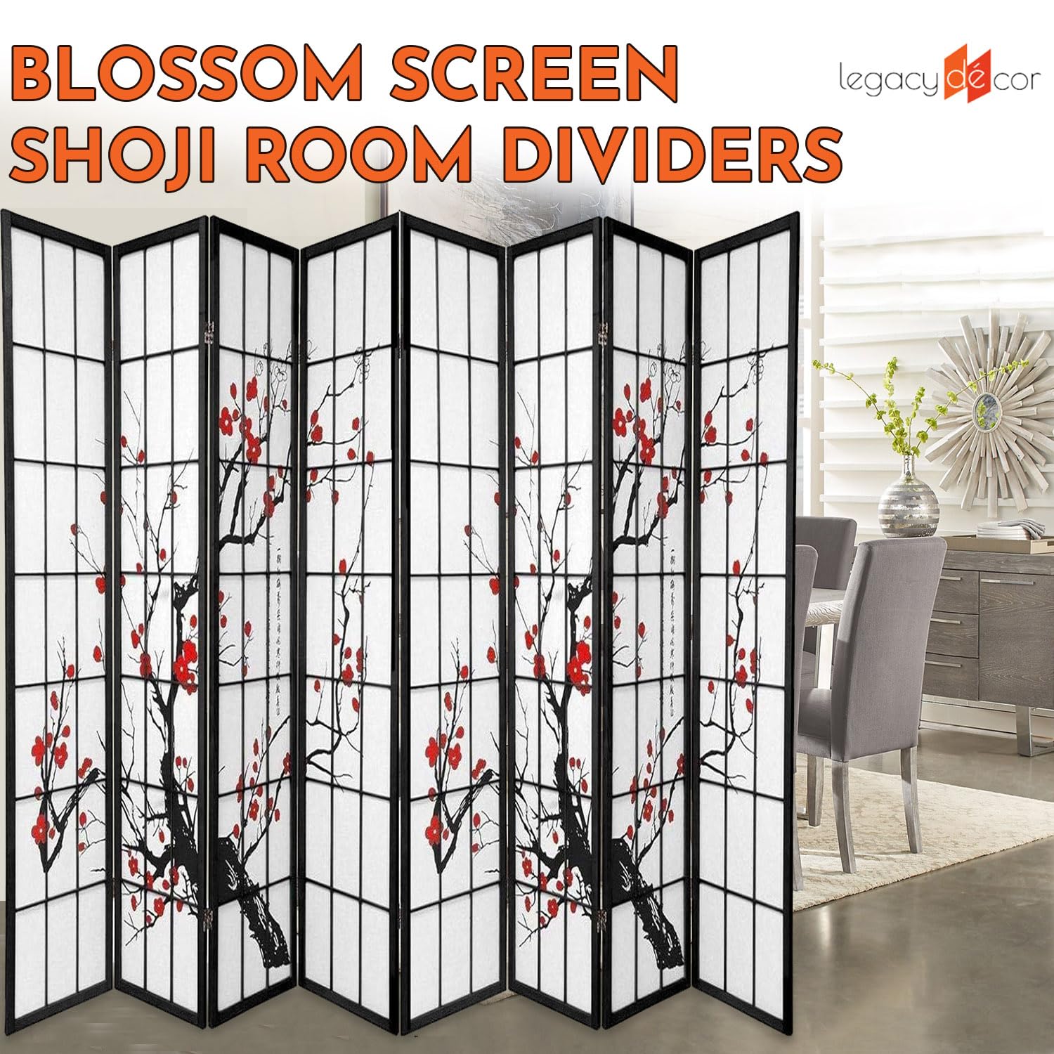 8-Panel Blossom Screen - Porta - Shoji Screen Divider avis et prix