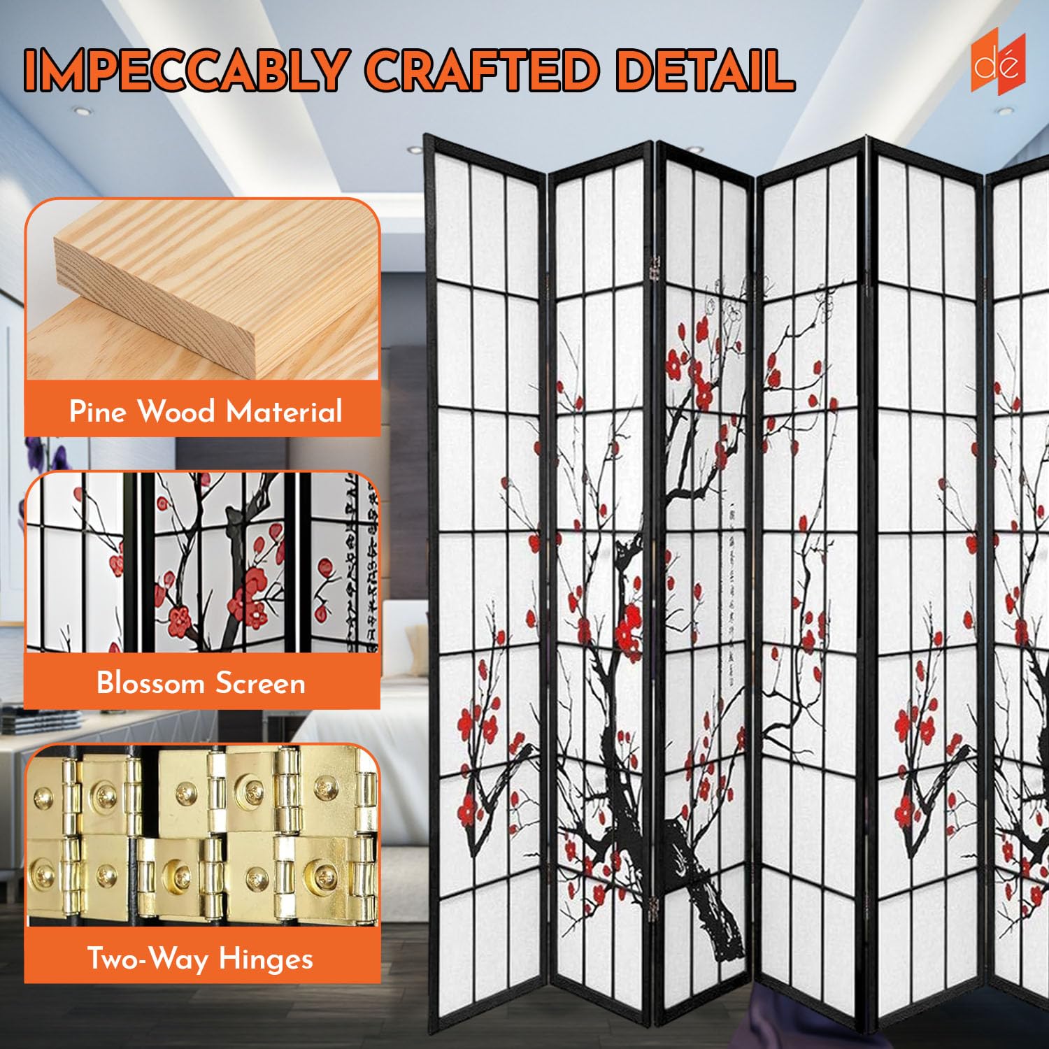 8-Panel Blossom Screen - Porta - Shoji Screen Divider avis et prix