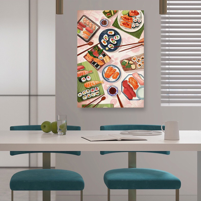 Sushi Salmon Poster Prints Kit - Japanese Restaurant Lifestyle avis et prix