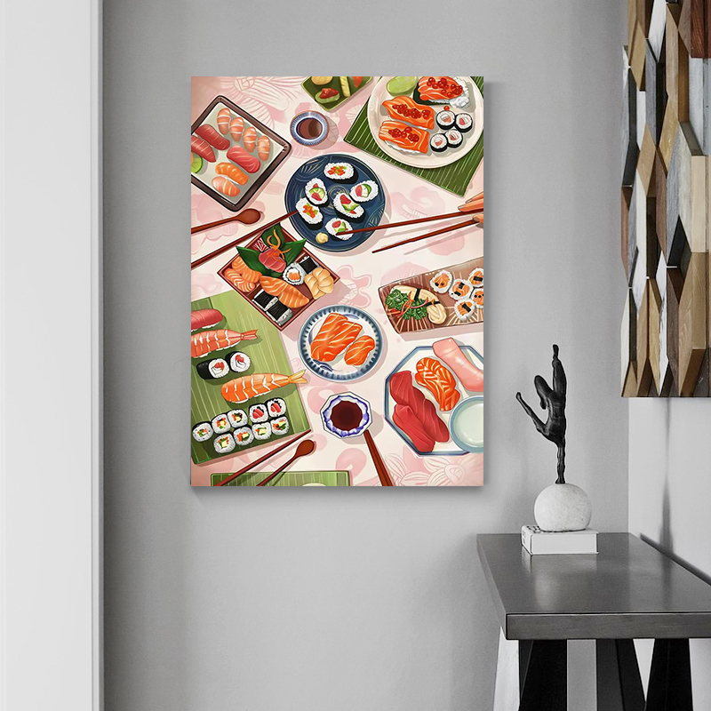 Sushi Salmon Poster Prints Kit - Japanese Restaurant Lifestyle avis et prix