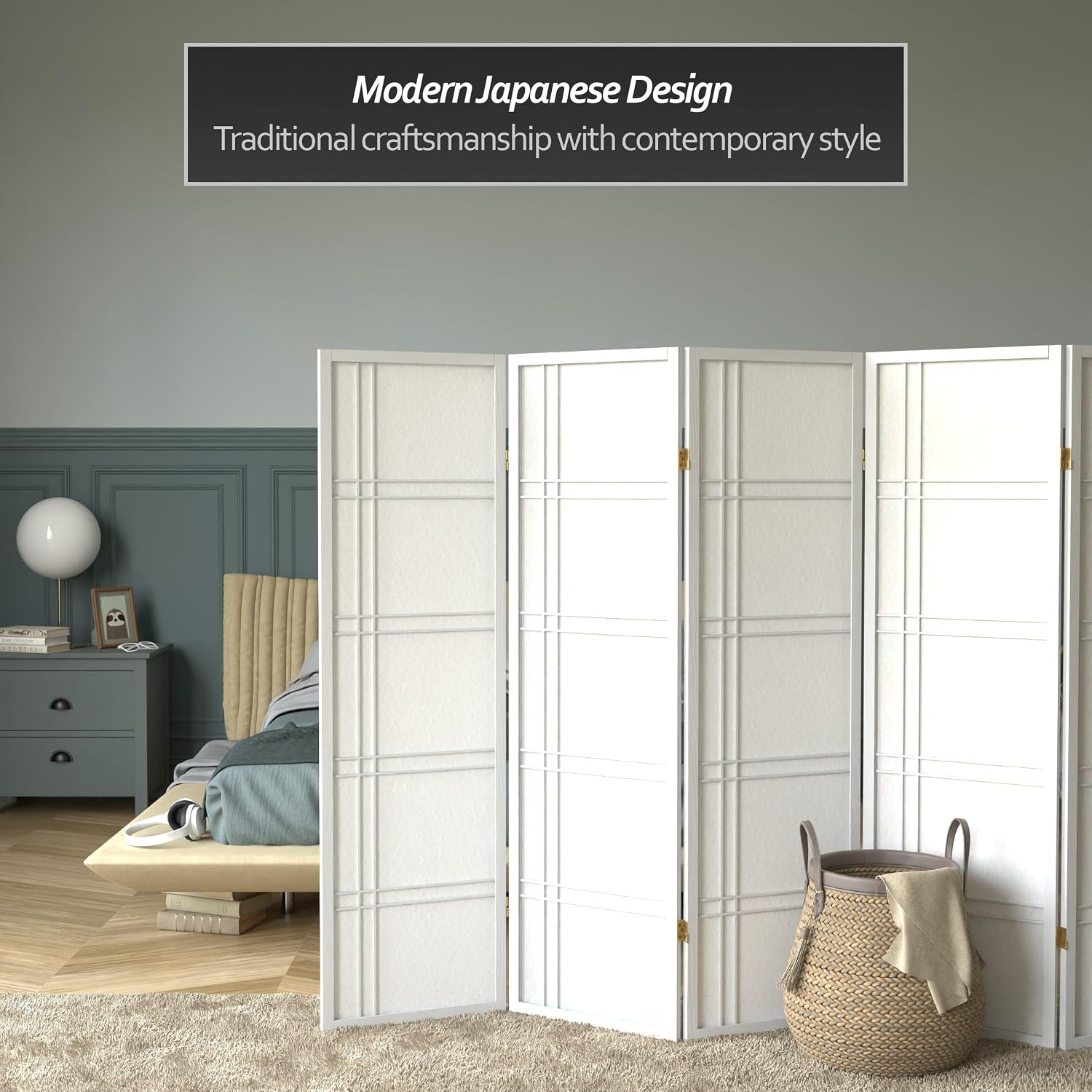 5-Panel White Shoji Screen Roo - Shoji Screen Divider avis et prix