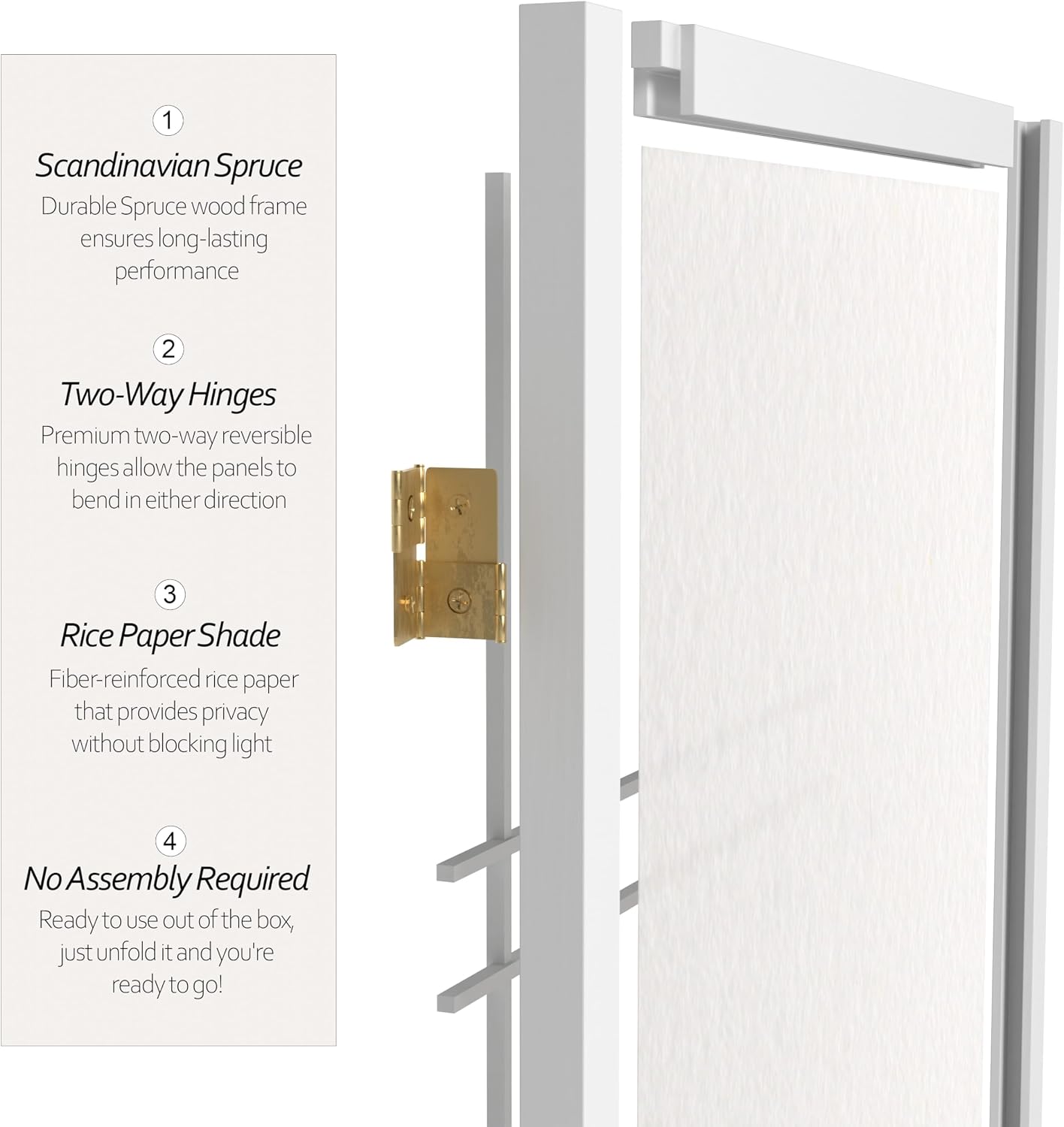 5-Panel White Shoji Screen Roo - Shoji Screen Divider avis et prix