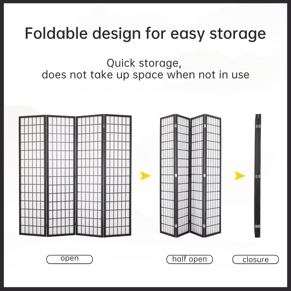 4 Panel Room Divider, 6Ft Fold - Shoji Screen Divider avis et prix
