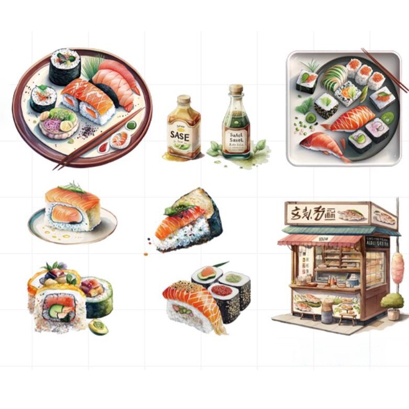 Japanese Food Sushi Sticker 3D - Japanese Restaurant Lifestyle avis et prix