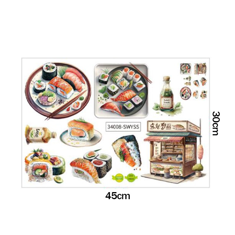 Japanese Food Sushi Sticker 3D - Japanese Restaurant Lifestyle avis et prix